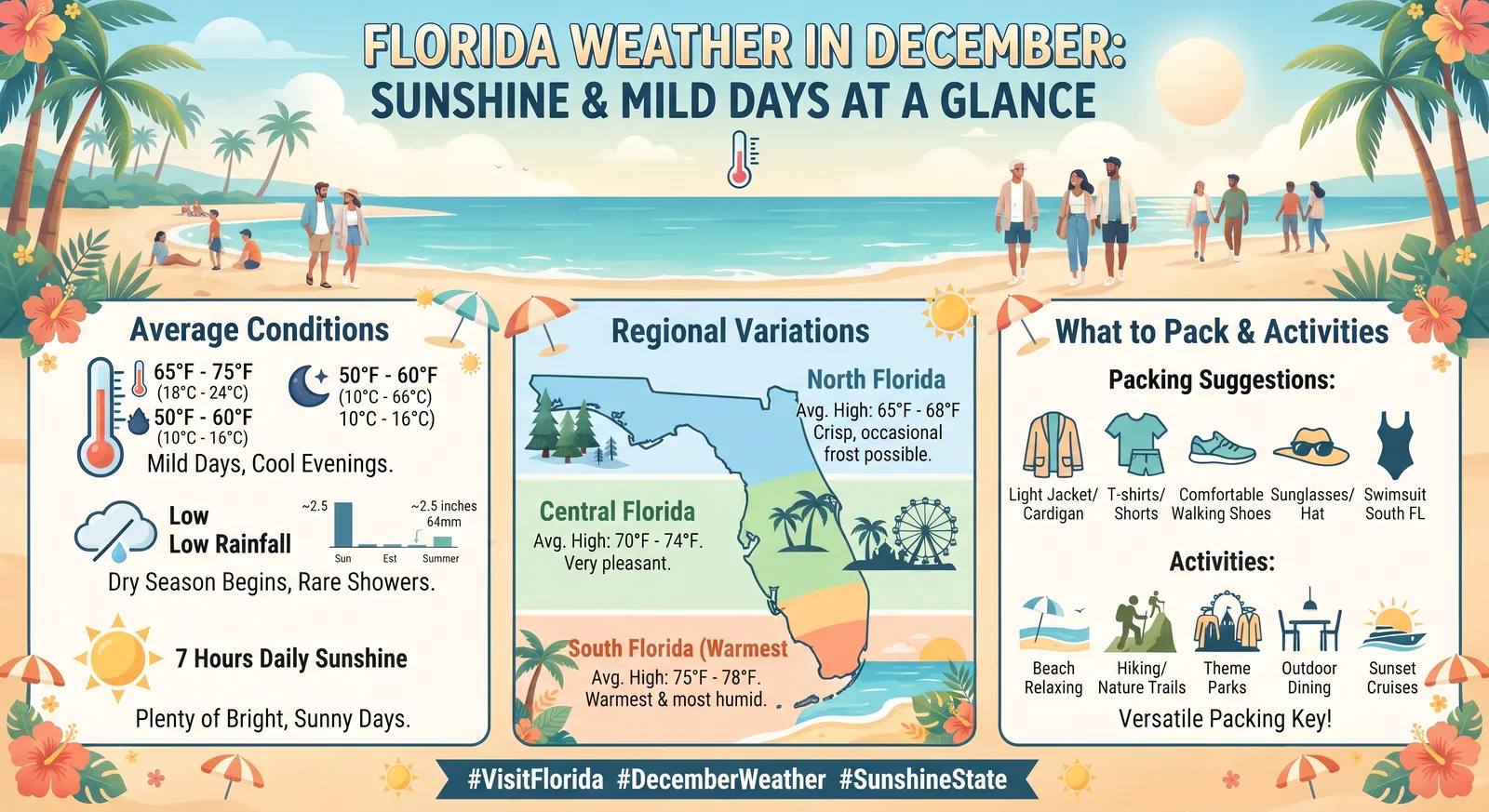 where is it warm in december