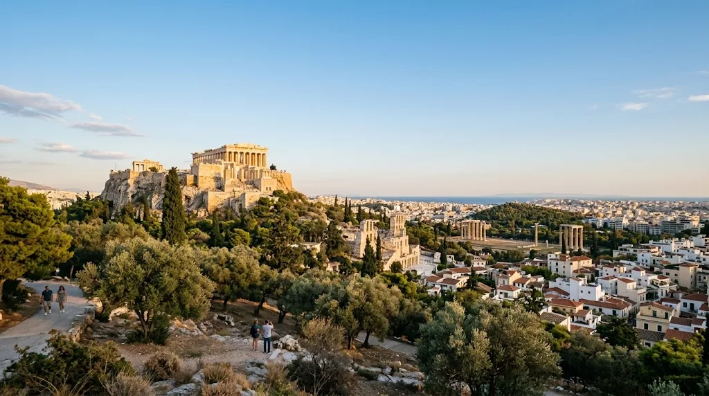 The Acropolis in Athens in warm October light, one of the best places to visit in October